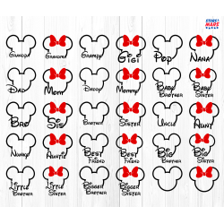 Mickey Minnie Outline Full Family Bundle ALL
