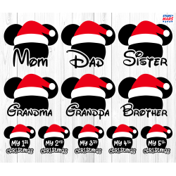 Mickey Minnie Santa Hat Family Bundle ALL