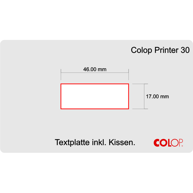 Printer 30 / Textplatte 46x17mm