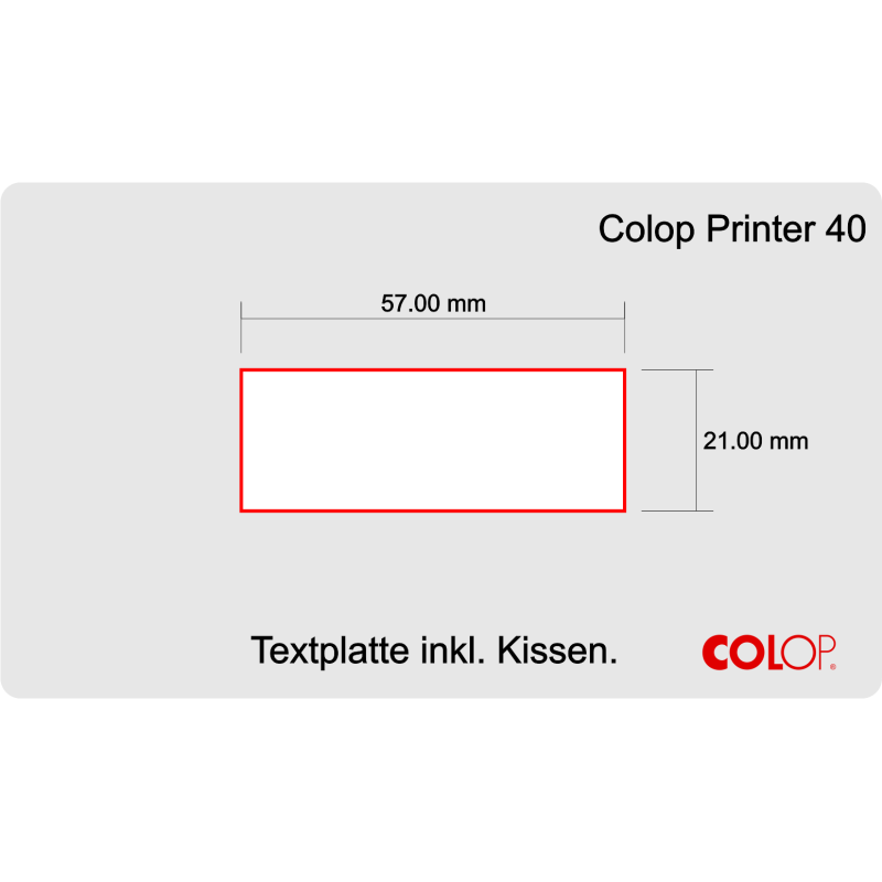 Printer 40 / Textplatte 57x21mm