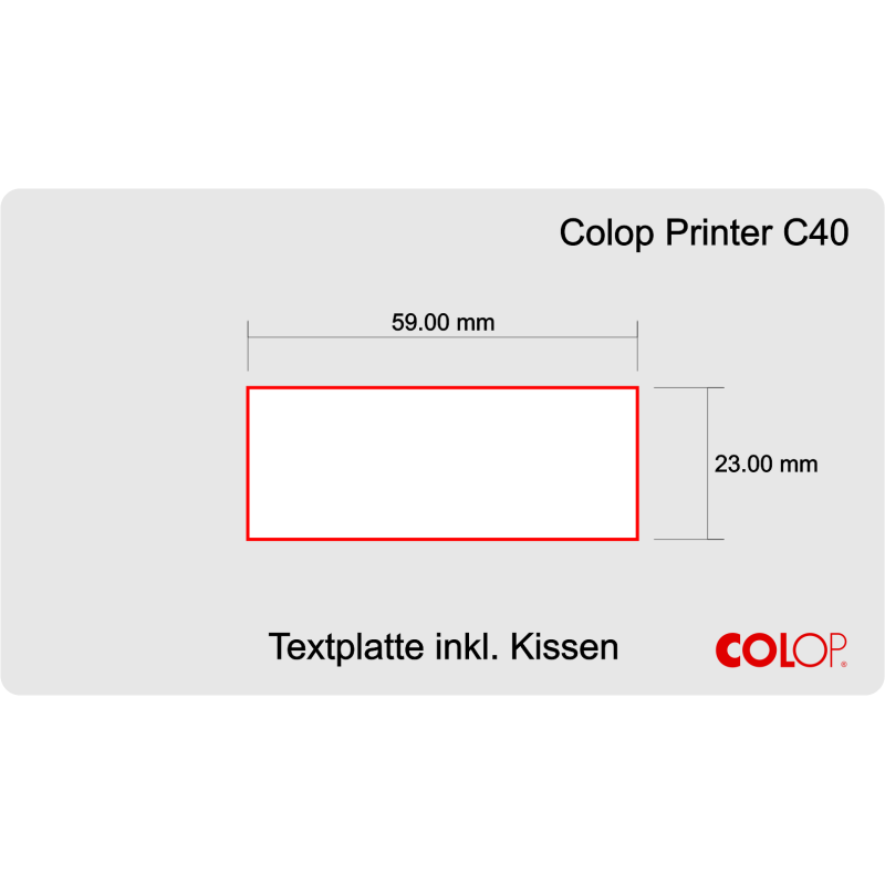 Compact C40 / Textplatte 59x23mm