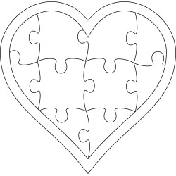 Puzzle Herz 11 Teile